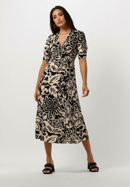 Zwarte VANILIA Midi jurk FLORAL HAPPY LONG - large
