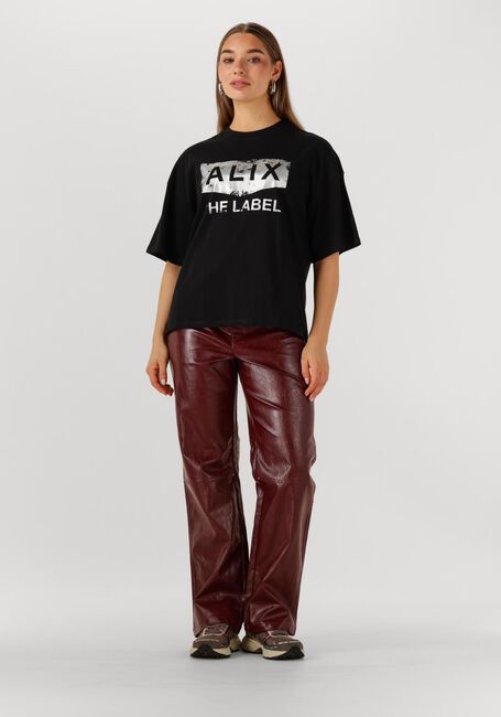 Zwarte ALIX THE LABEL T-shirt FOIL PRINT T-SHIRT - large