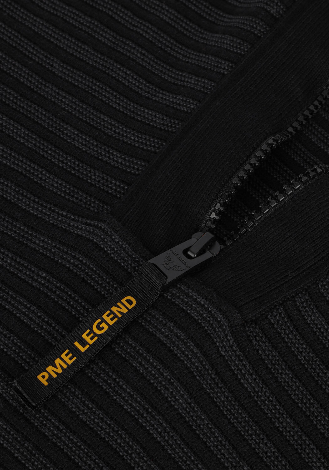 PME LEGEND Pull HALF ZIP COLLAR COTTON KNIT en noir - large