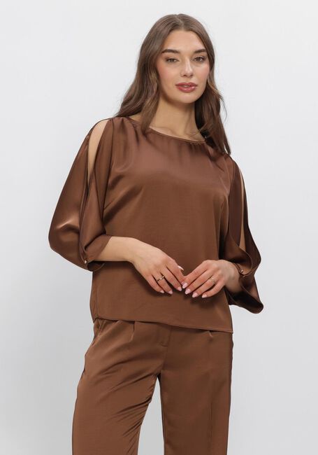 DANTE6 Haut RISETTE FLOWING SATIN TOP en marron - large