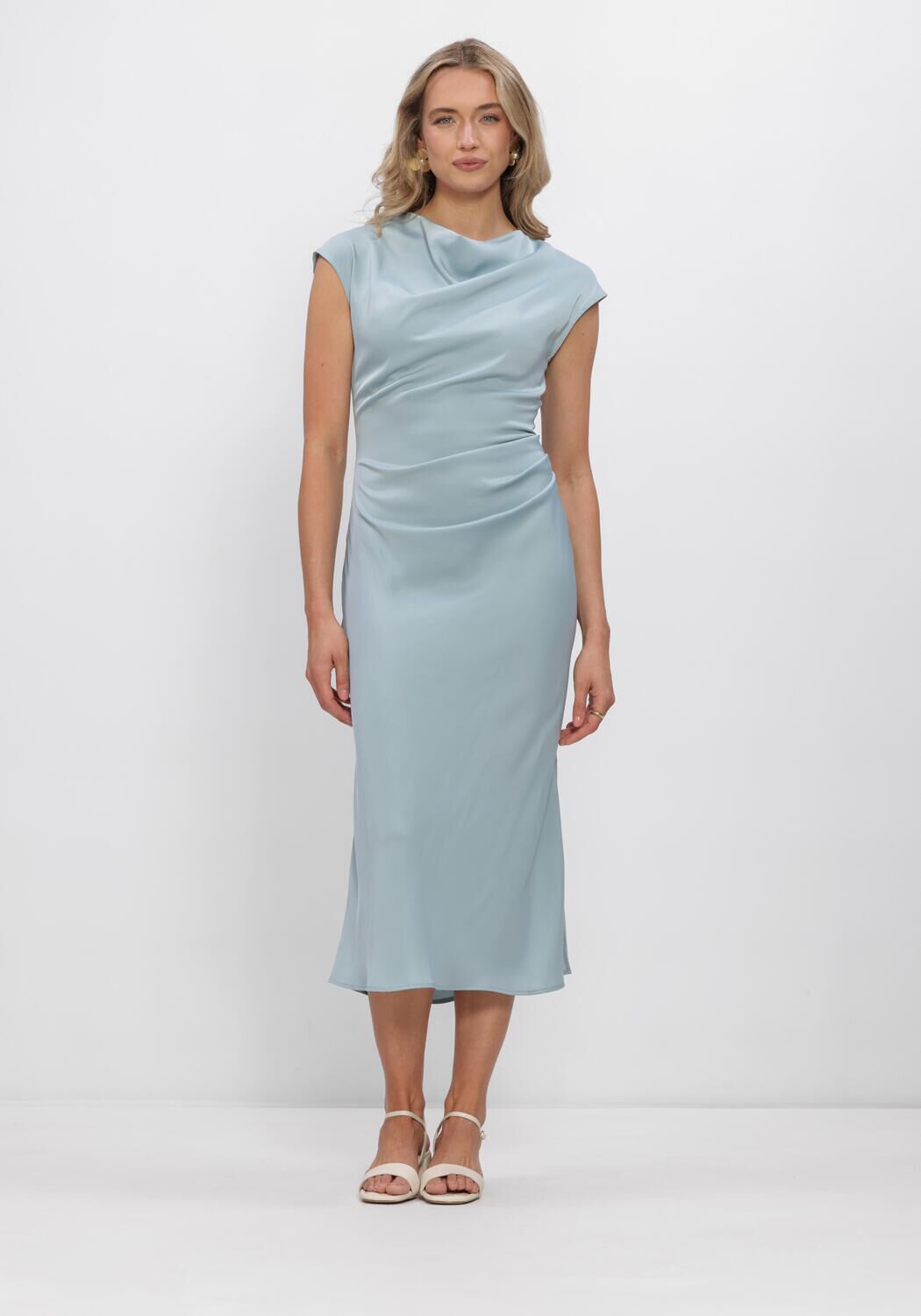 MODSTR&Ouml;M Robe midi TAILORMD DRESS Bleu clair - large