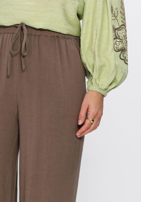 SELECTED WOMEN Pantalon large SLFVIVA-GULIA HW LONG SUN PANT en marron - large