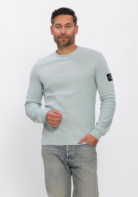 Mint CALVIN KLEIN Polo BADGE WAFFLE LS TEE - large