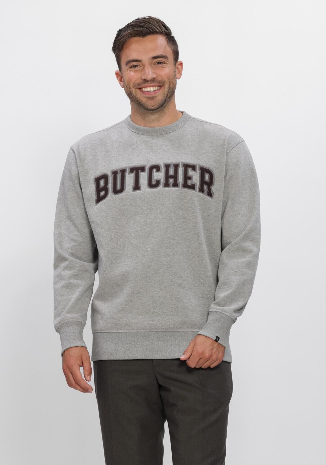 Lichtgrijze BUTCHER OF BLUE Sweater BUTCHER CREW - large