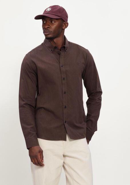LES DEUX Chemise classique SOFT FLANNEL SHIRT en marron - large