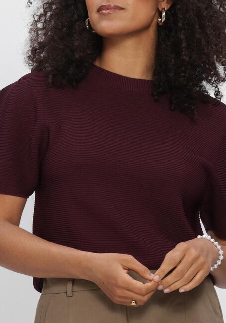 SUMMUM Haut PUFF SLEEVE TOP TECH Bordeaux - large