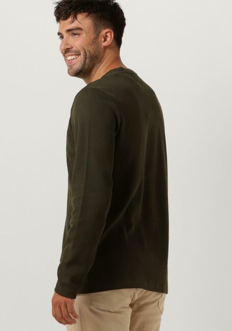 Donkergroene ANERKJENDT Polo / T-shirt AKSILO L/S WAFFLE EMB LS - large