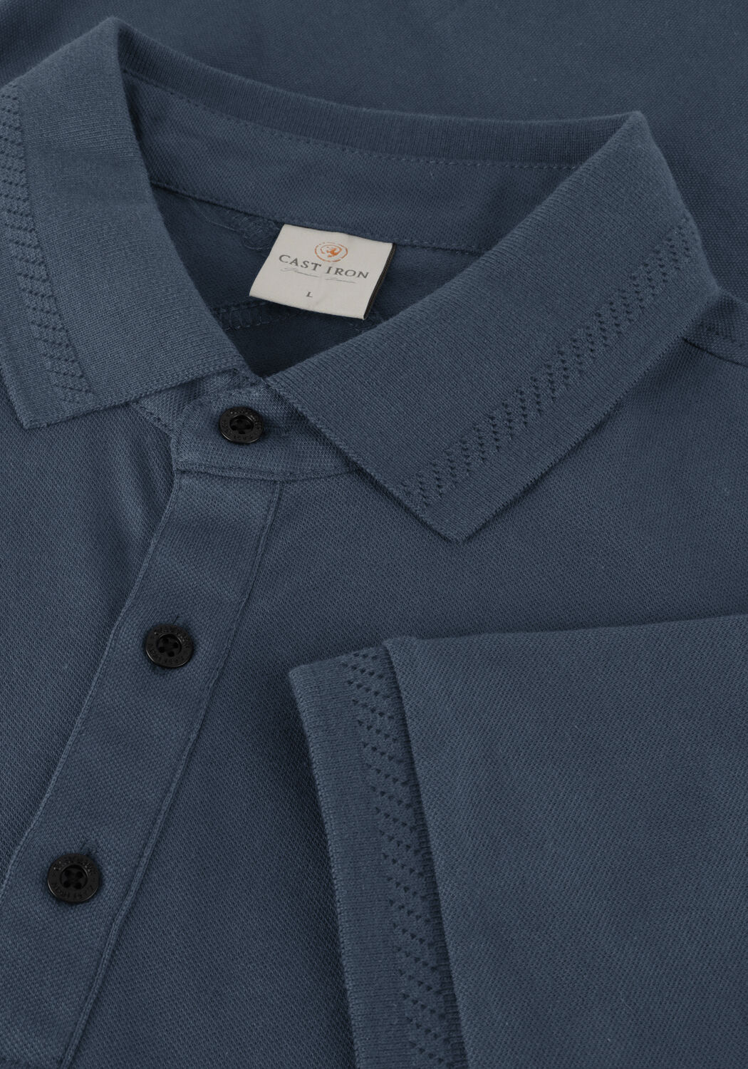 Blauwe CAST IRON Polo SHORT SLEEVE POLO FINE PIQUE ESSENTIAL - large