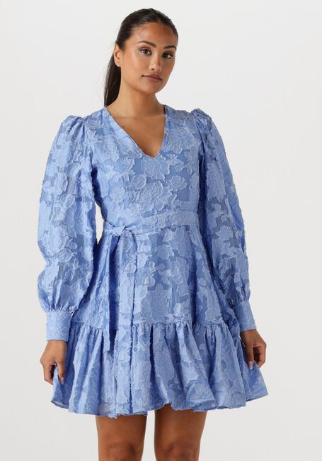 SELECTED FEMME Mini robe SLFCALLI-SADIE LS SHORT V-NECK DRESS FF Bleu clair - large