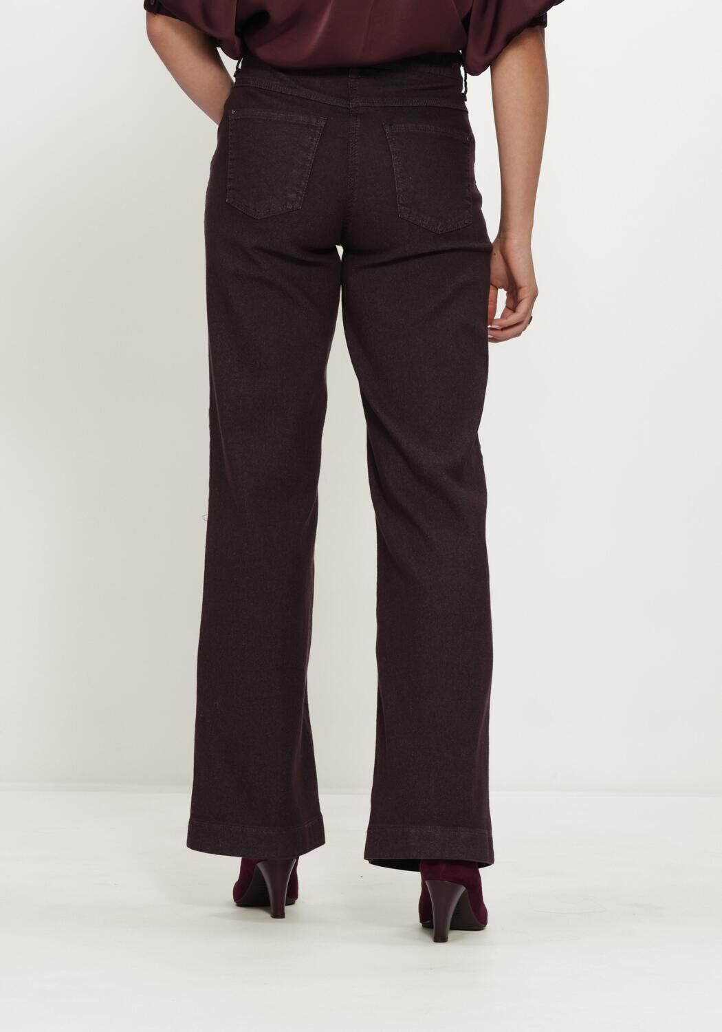 MAC Straight leg jeans 0350L DREAM COLOUR DENIM DREAM WIDE AUTHENTIC en marron - large