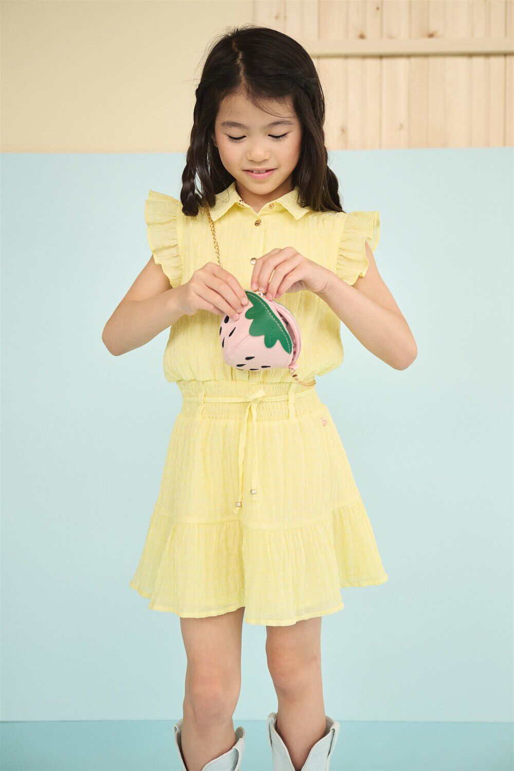 NONO Mini robe MINOU DRESS en jaune - large