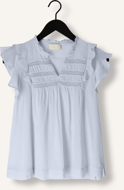 Lichtblauwe NOTRE-V Top VOILE TOP SHORT SLEEVES Lichtblauwe NOTRE-V Top VOILE TOP SHORT SLEEVES - large