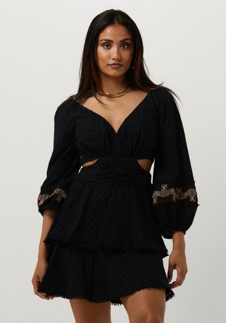 ACCESS Mini robe EMBROIDERY DRESS WITH SIDE SLITS en noir - large
