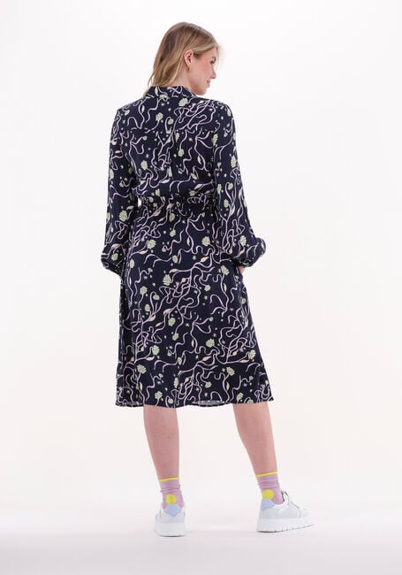 Donkerblauwe SCOTCH & SODA Midi jurk RELAXED FIT SHIRT DRESS - large
