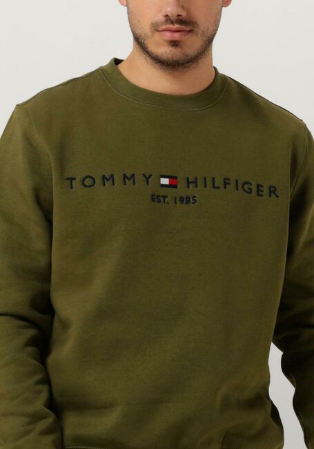 Donkergroene TOMMY HILFIGER Sweater TOMMY LOGO SWEATSHIRT - large