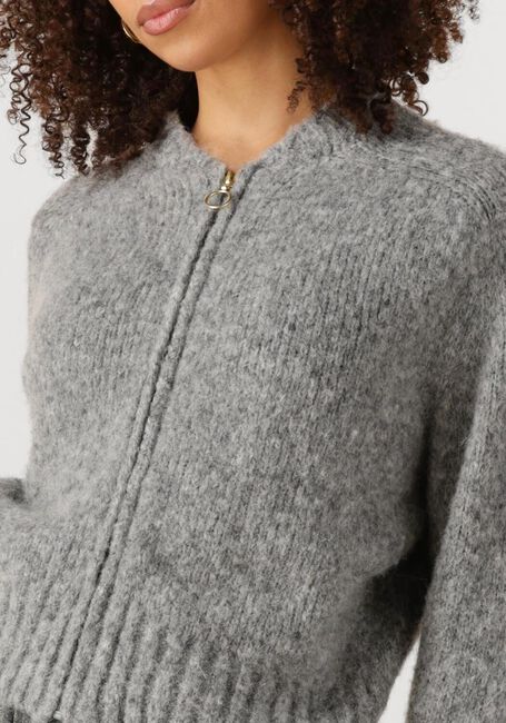 Grijze BY-BAR Trui JONAS ZIPP CARDIGAN - large