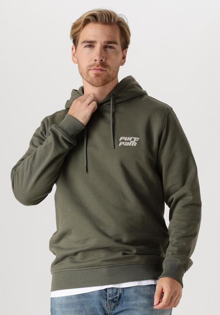PURE PATH Pull REGULAR FIT SWEATERS HOODIE302 en vert - large
