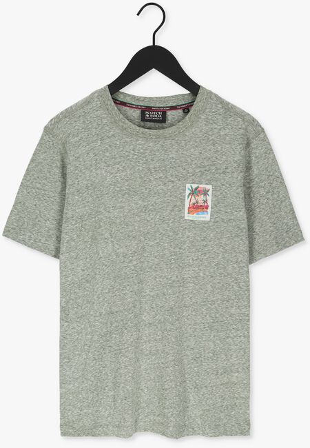 SCOTCH & SODA T-shirt MELANGE CREWNECK JERSEY T-SHIRT en vert - large