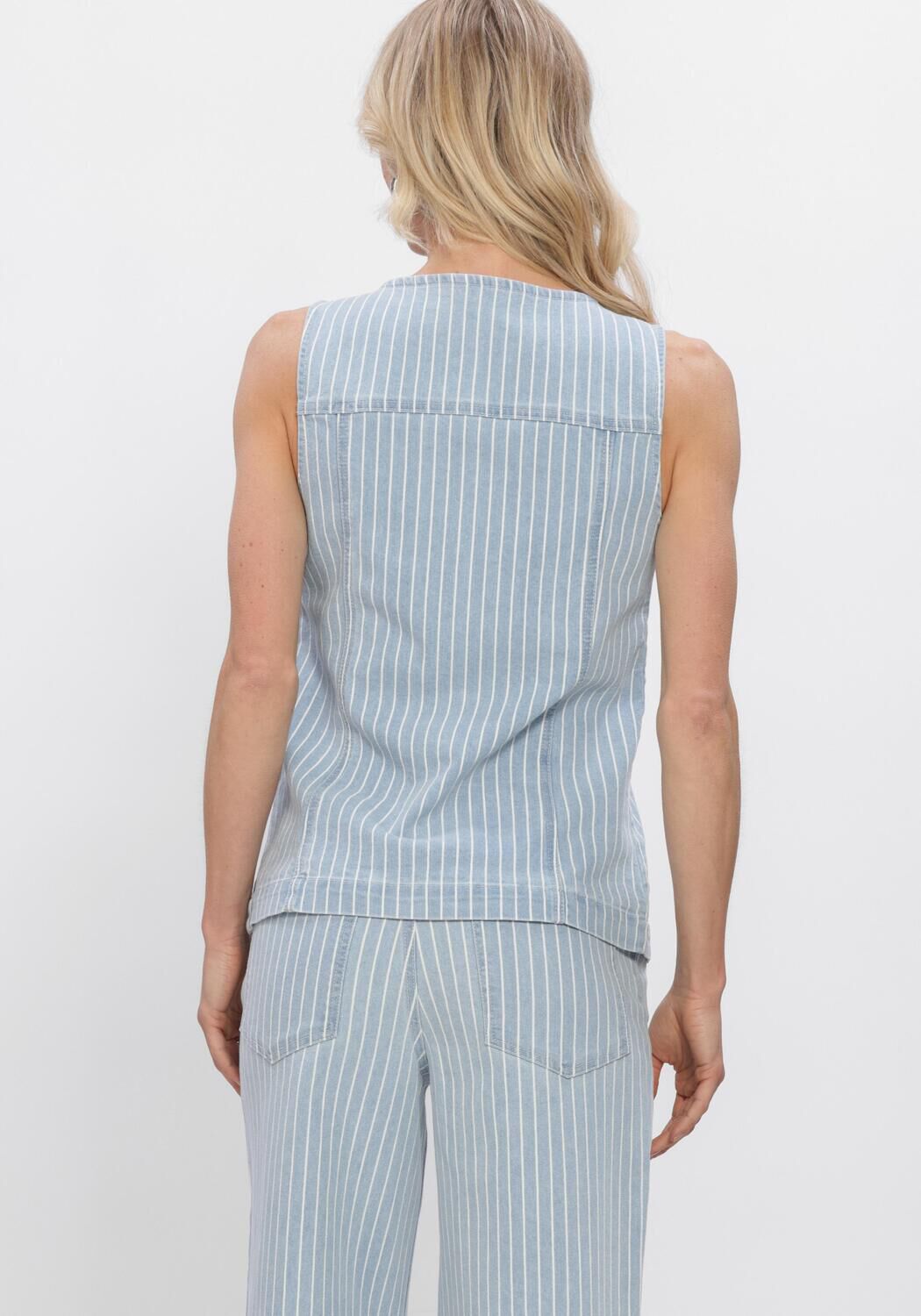 OBJECT Gilet OBJSANNI S/L RE DENIM WAISTCOAT en bleu - large