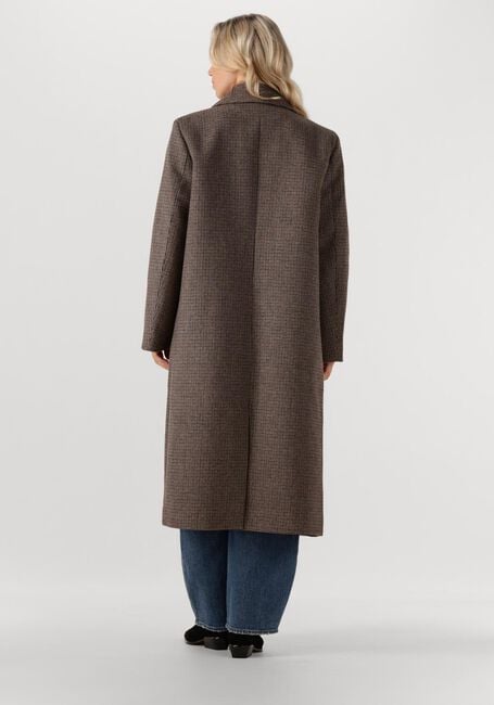 ALIX THE LABEL Manteau LADIES WOVEN CHECKED COAT en marron - large