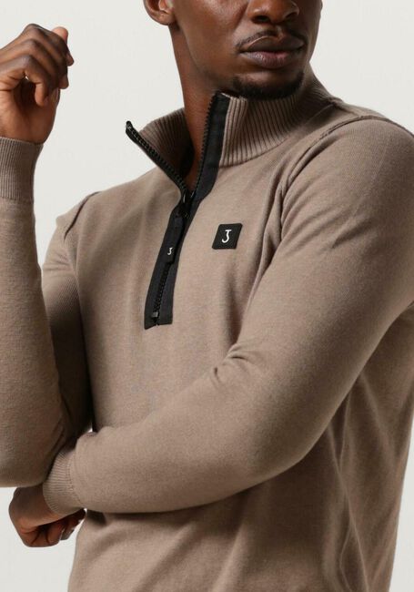 BUTCHER OF BLUE Pull CLIFDEN HALFZIP en beige - large