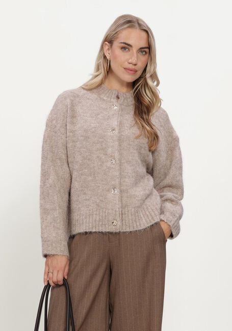 NEO NOIR Gilet TAURA FLUFFY KNIT CARDIGAN en beige - large