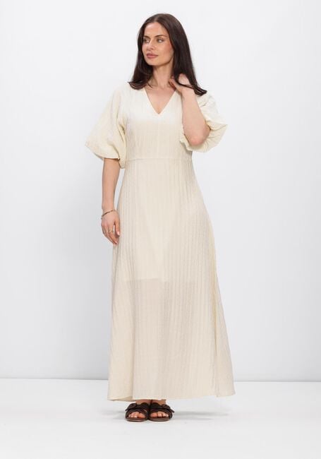 SELECTED WOMEN Robe midi SLFMADDIE SS CLOSED BACK MIDI DRESS en beige - large