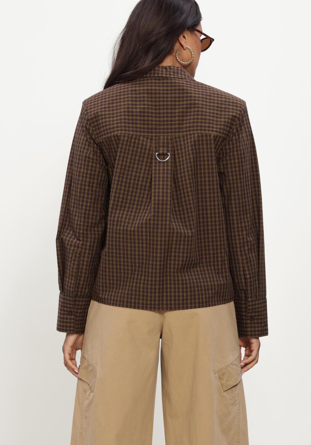 Groene CO'COUTURE  TEFFACC PADDED CHECK SHIRT - large