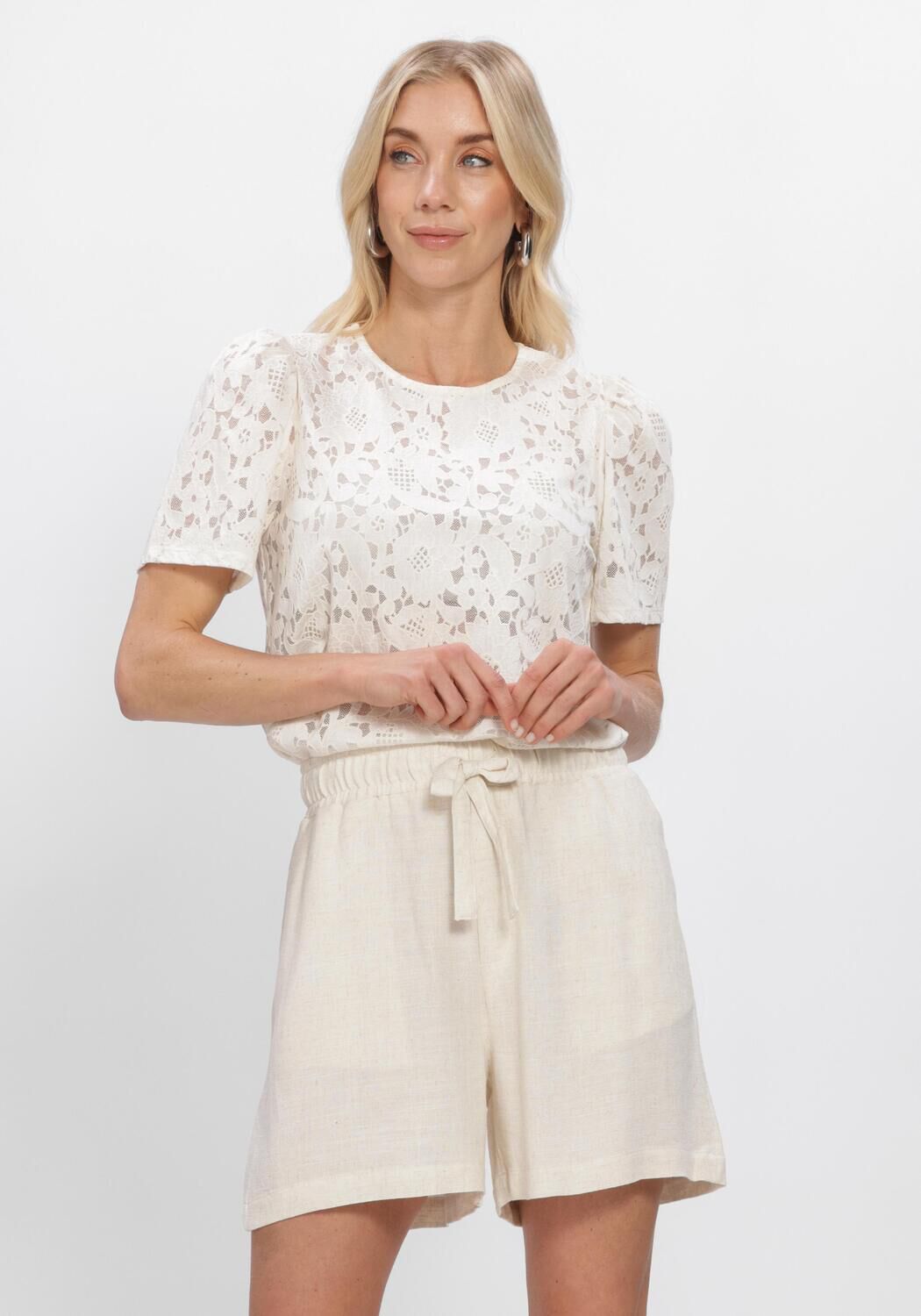 Witte OBJECT Tops & T-shirts OBJBIANCA S/S RE TOP - large