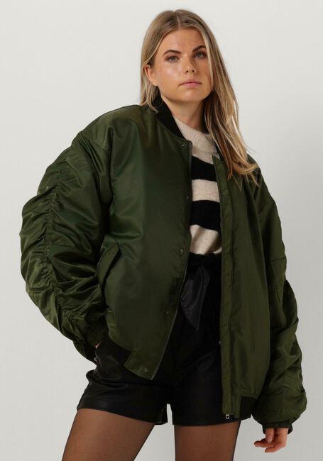 OBJECT Veste matelassé OBJMARY OVERSIZE BOMBER JACKET en vert - large