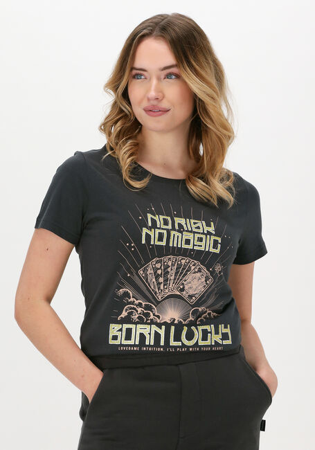 COLOURFUL REBEL T-shirt BORN LUCKY GLITTER CLASSIC TEE en gris - large