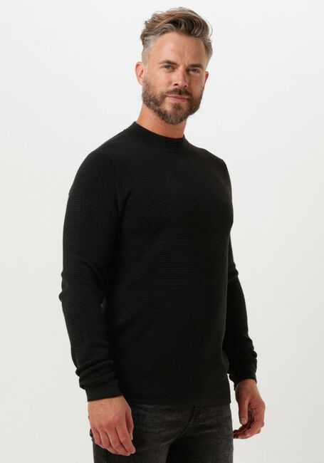 CAST IRON Gilet MOCK NECK COTTON MODAL MOCKNECK en noir - large