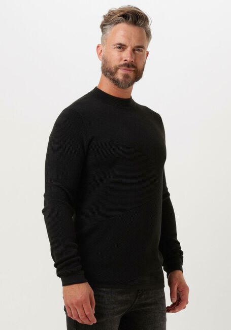 CAST IRON Pull MOCK NECK COTTON MODAL MOCKNECK en noir - large