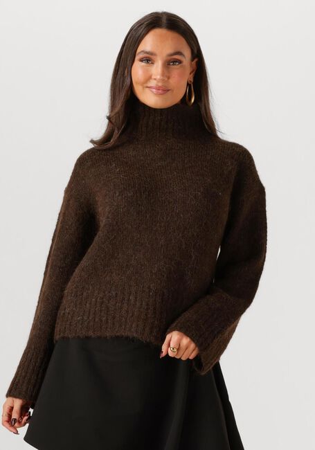Bruine SELECTED WOMEN Trui SLFGABRIELLA LS KNIT HIGH NECK - large