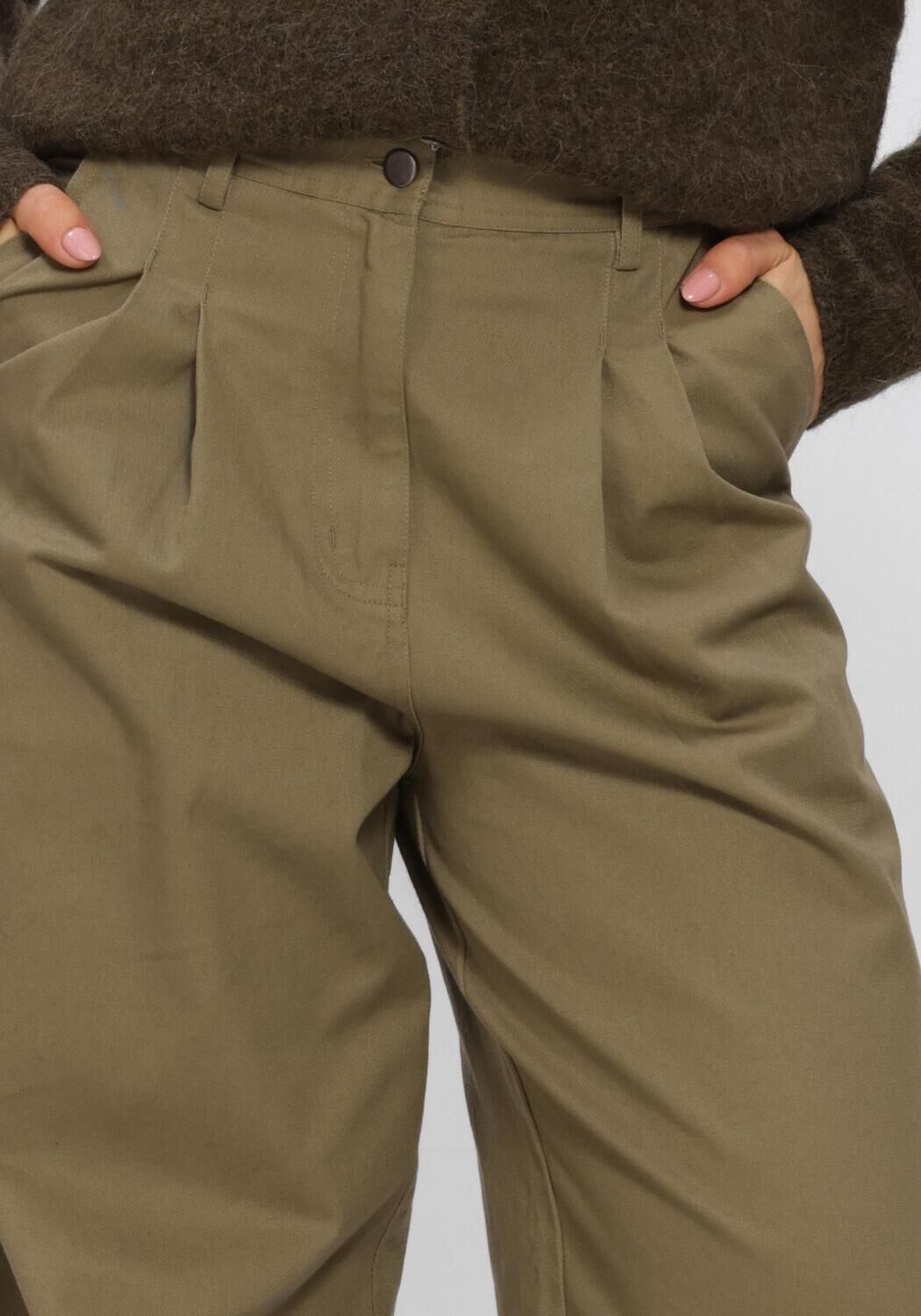 Khaki BOII STUDIOS Wijde broek JULIE - large