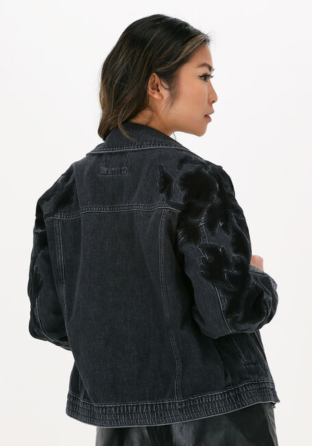 ALIX THE LABEL Veste en jean LADIES WOVEN DENIM BIKER JACKET en noir - large