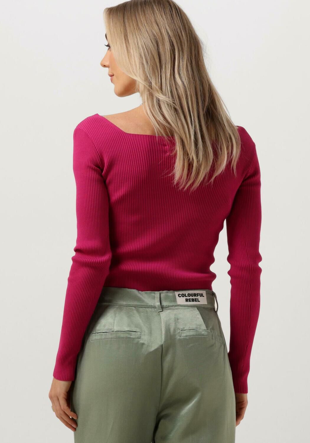 Colourful rebel roze trui best sale