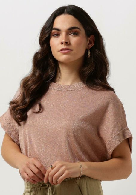 SUMMUM Haut OVERSIZED SLEEVELESS SWEATER SHIMMERING LUREX KNIT en rose - large