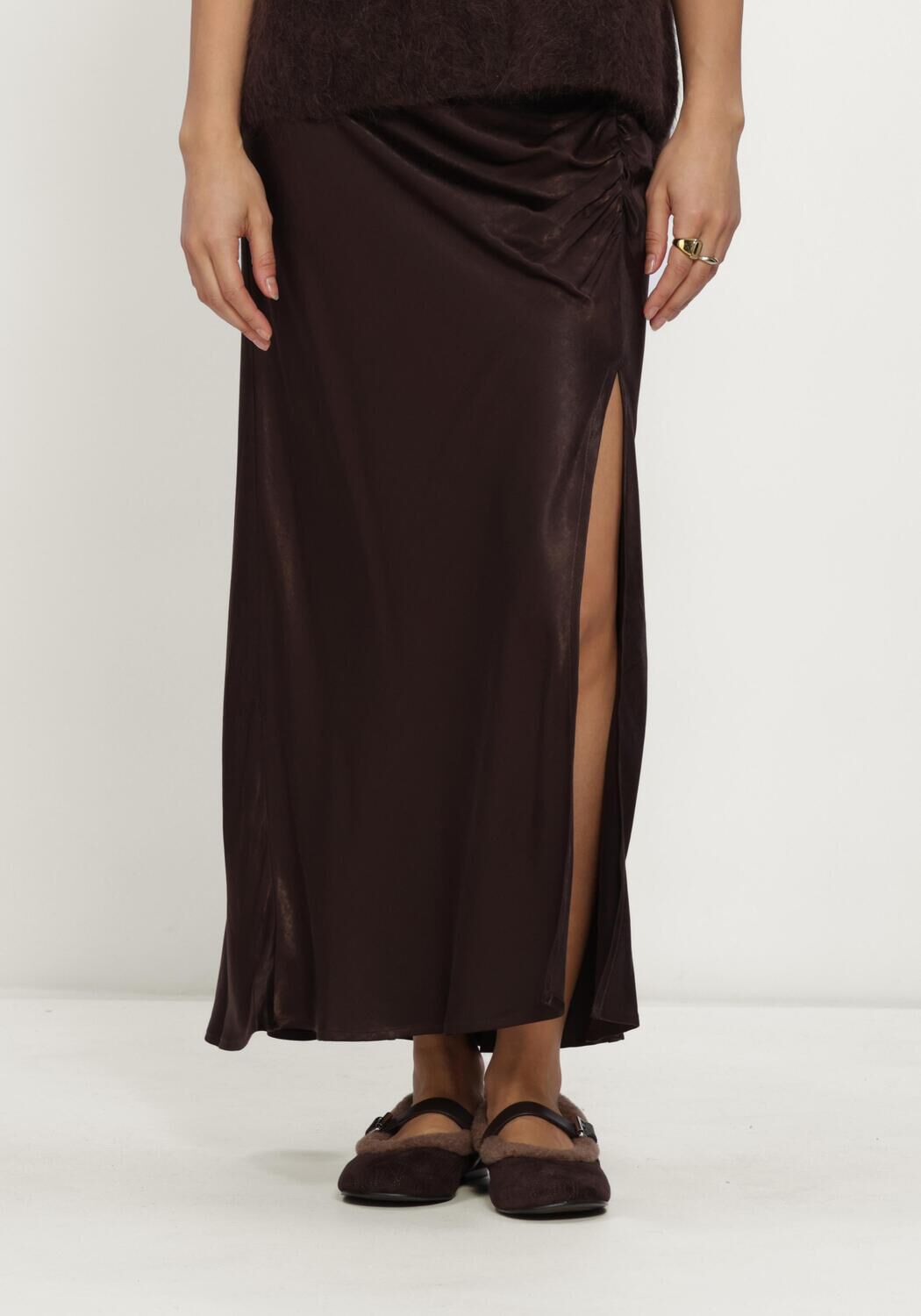 MSCH COPENHAGEN Jupe maxi MSCHAILA ULLAS SKIRT en marron - large