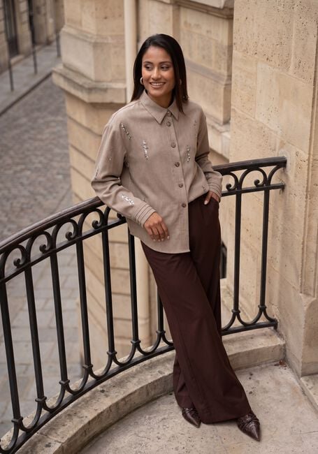 Beige NUKUS  ANNELYNN BLOUSE PAILLET - large