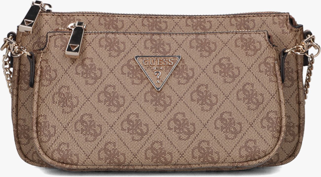 GUESS NOELLE DBL POUCH CROSSBODY Sac bandoulière en camel Omoda