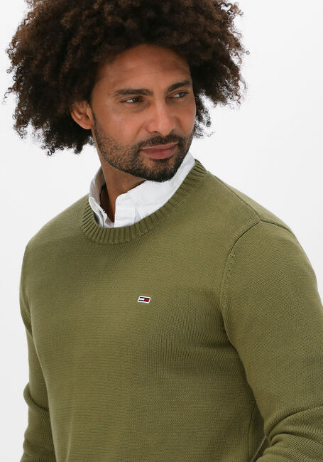 Olijf TOMMY JEANS Trui TJM ESSENTIAL CREW NECK SWEATE - large