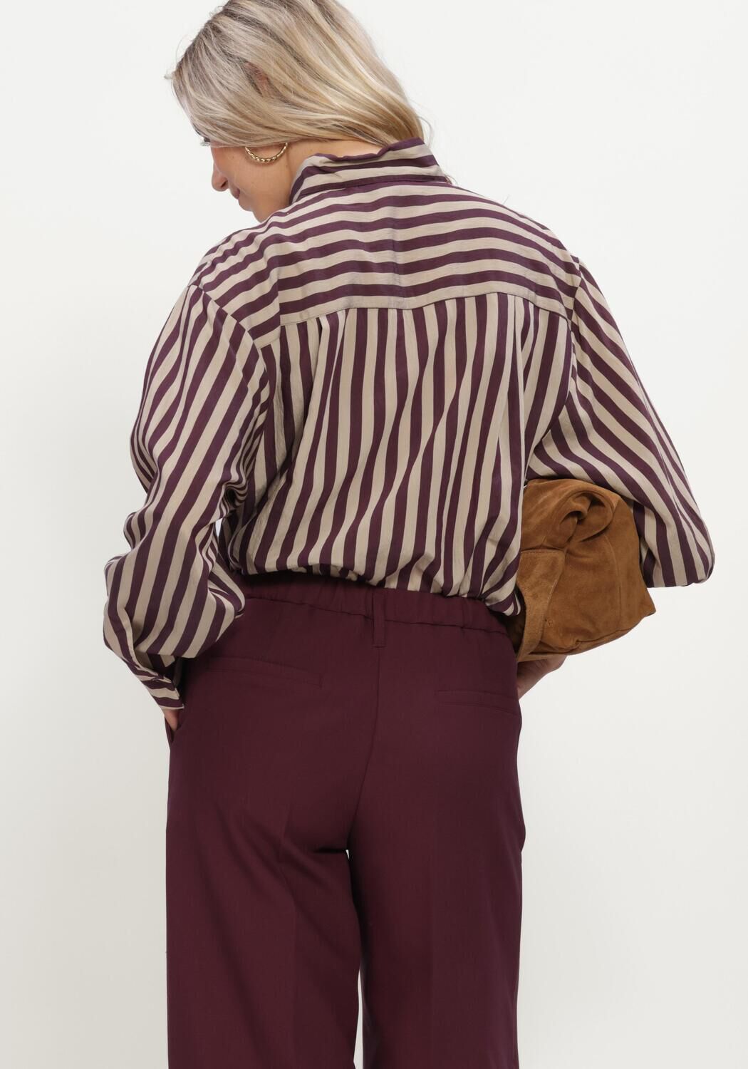 Bordeaux SUMMUM  BLOUSE TWO TONE STRIPE - large