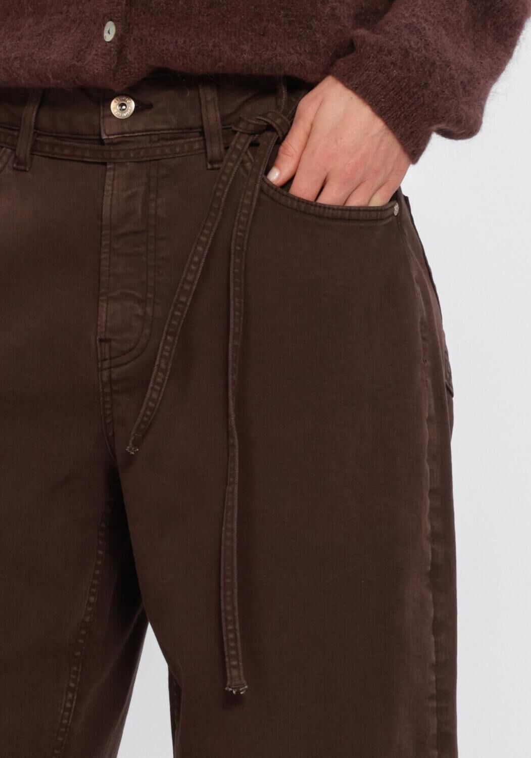 STUDIO ANNELOES Pantalon large Babet denim trousers en marron - large