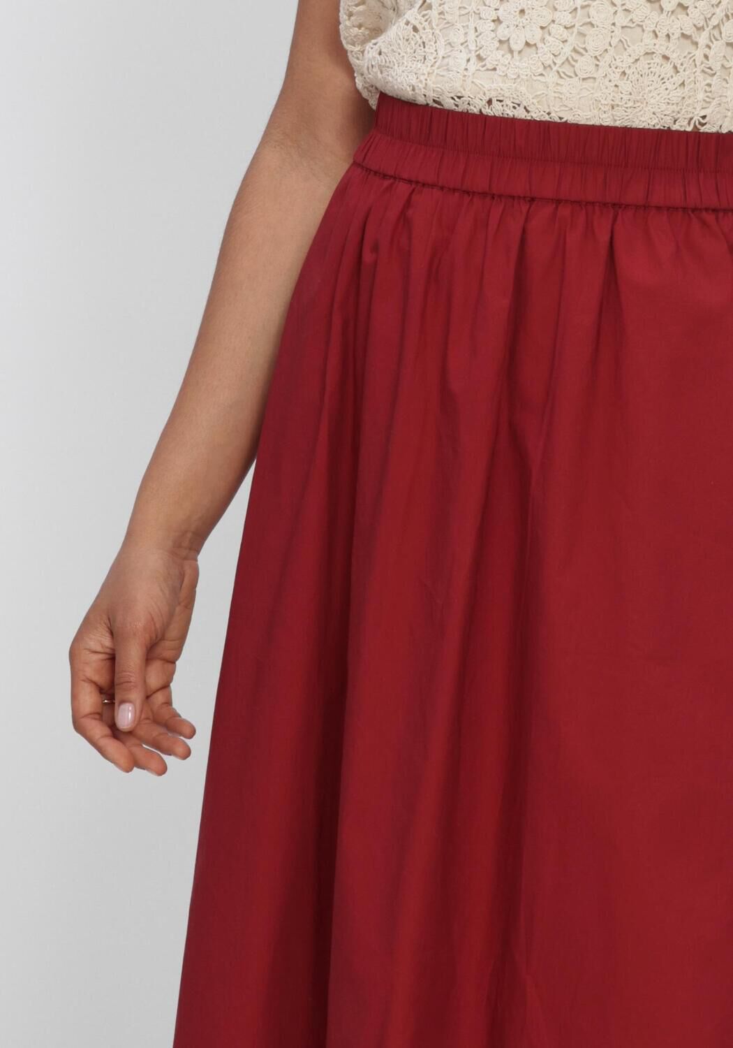MSCH COPENHAGEN Jupe midi MSCHLENNA SKIRT en rouge - large