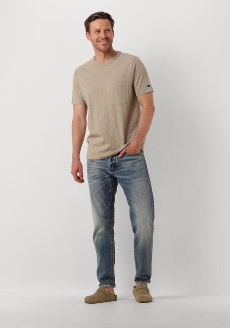 CAST IRON T-shirt SHORT SLEEVE R-NECK REGULAR FIT COTTON SLUB en beige - large