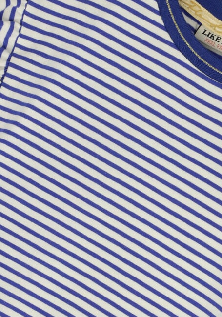 Blauw/wit gestreepte LIKE FLO T-shirt STRIPE JERSEY RUFFLE TEE - large