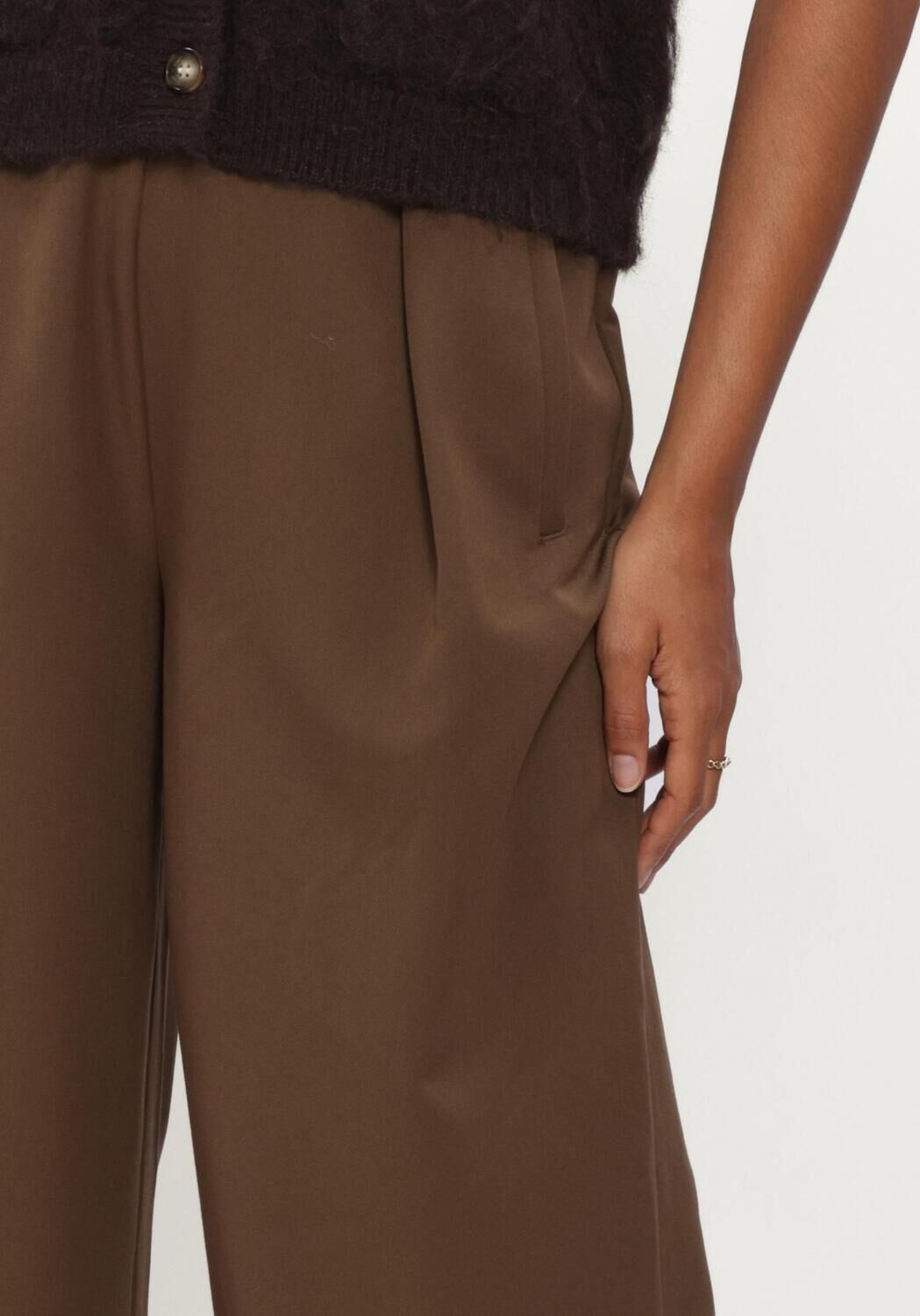 Bruine CIRCLE OF TRUST Wijde broek MARLON PANTS - large