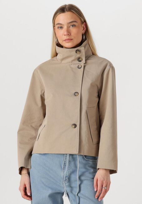 Taupe OBJECT Mantel OBJGRO RE SHORT JACKET - large