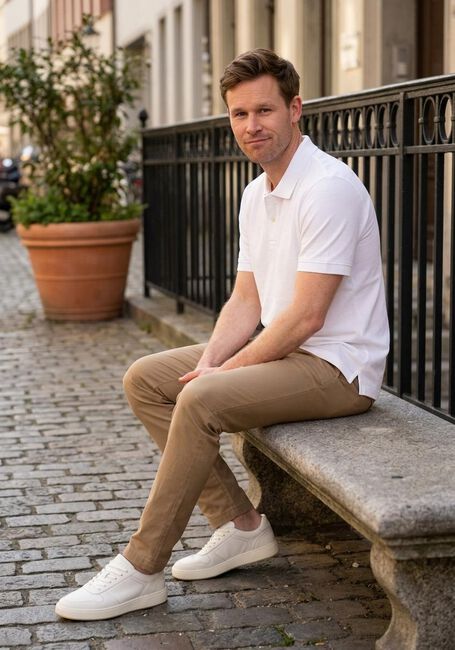 Witte BOSS BLACK Polo PALLAS - large